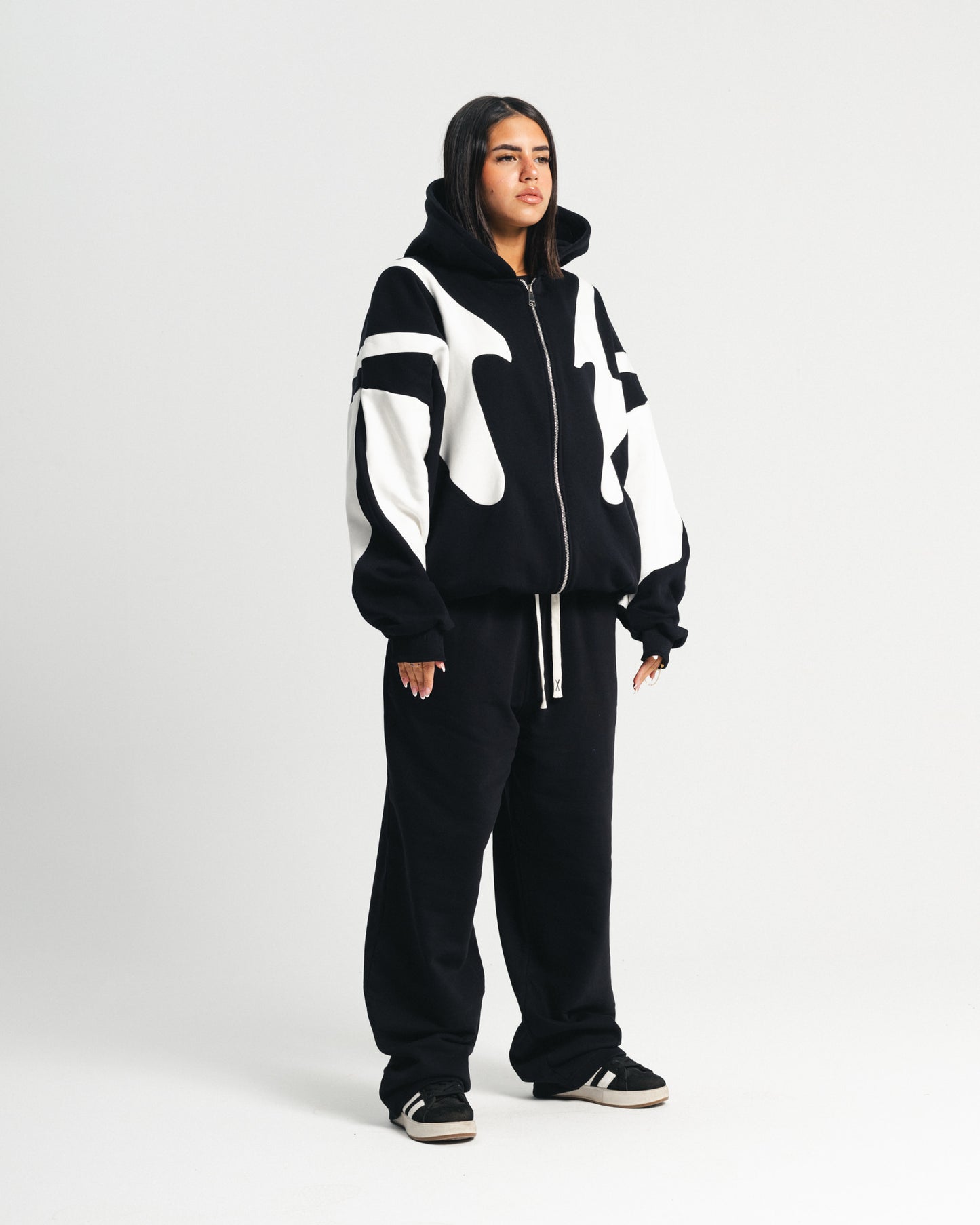 Black Flame Zipper Hoodie