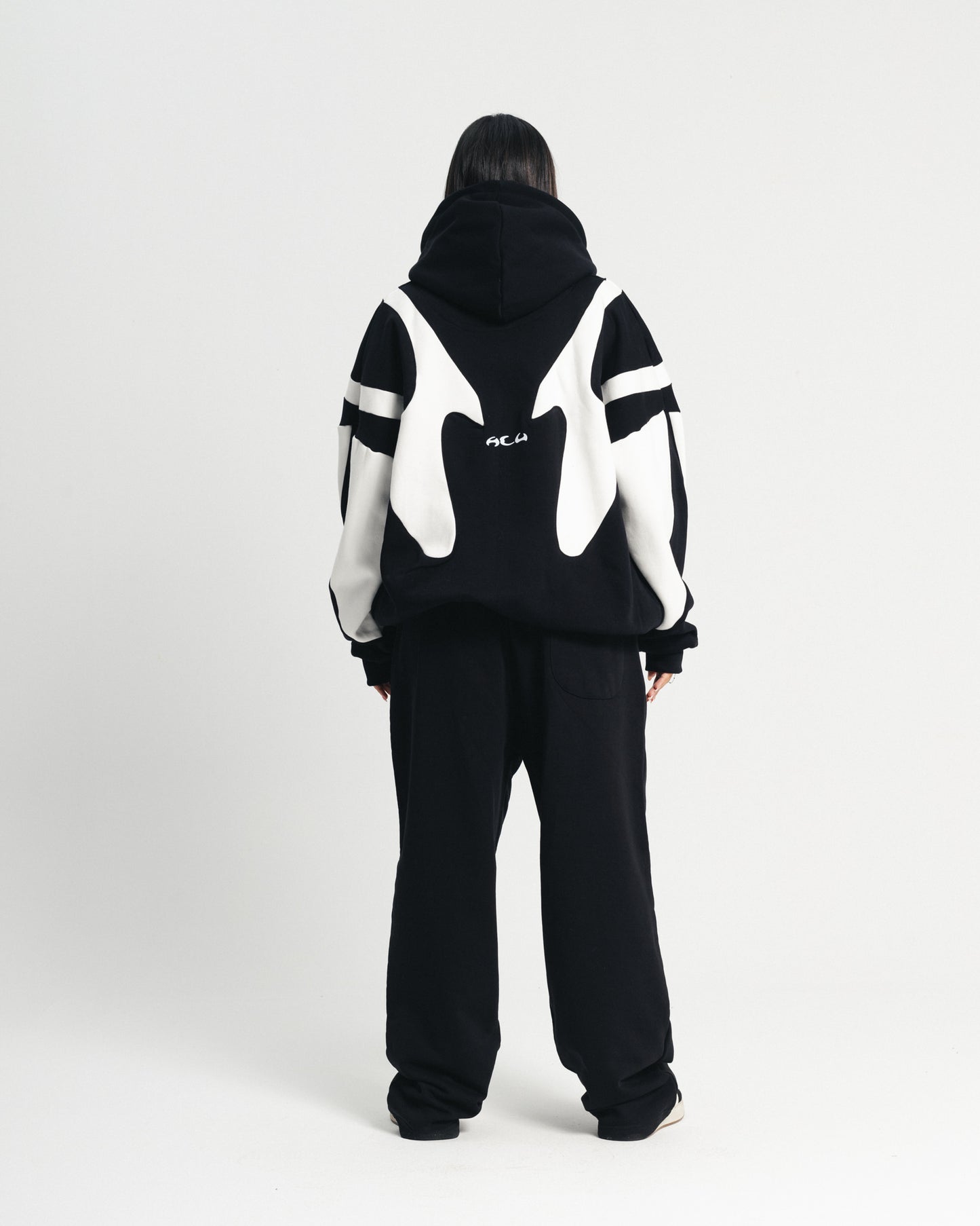 Black Flame Zipper Hoodie