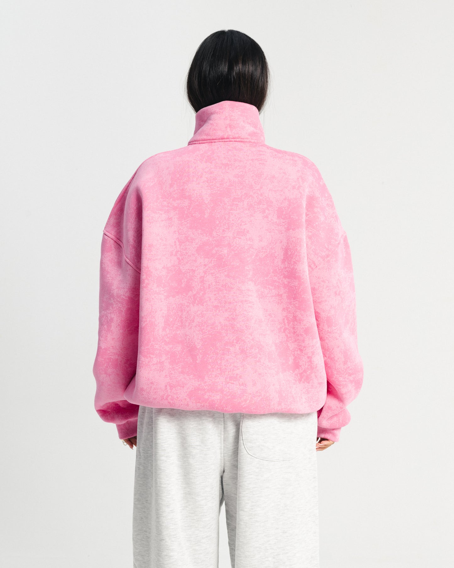 QUARTER-ZIP SWEATSHIRT Pink Washed