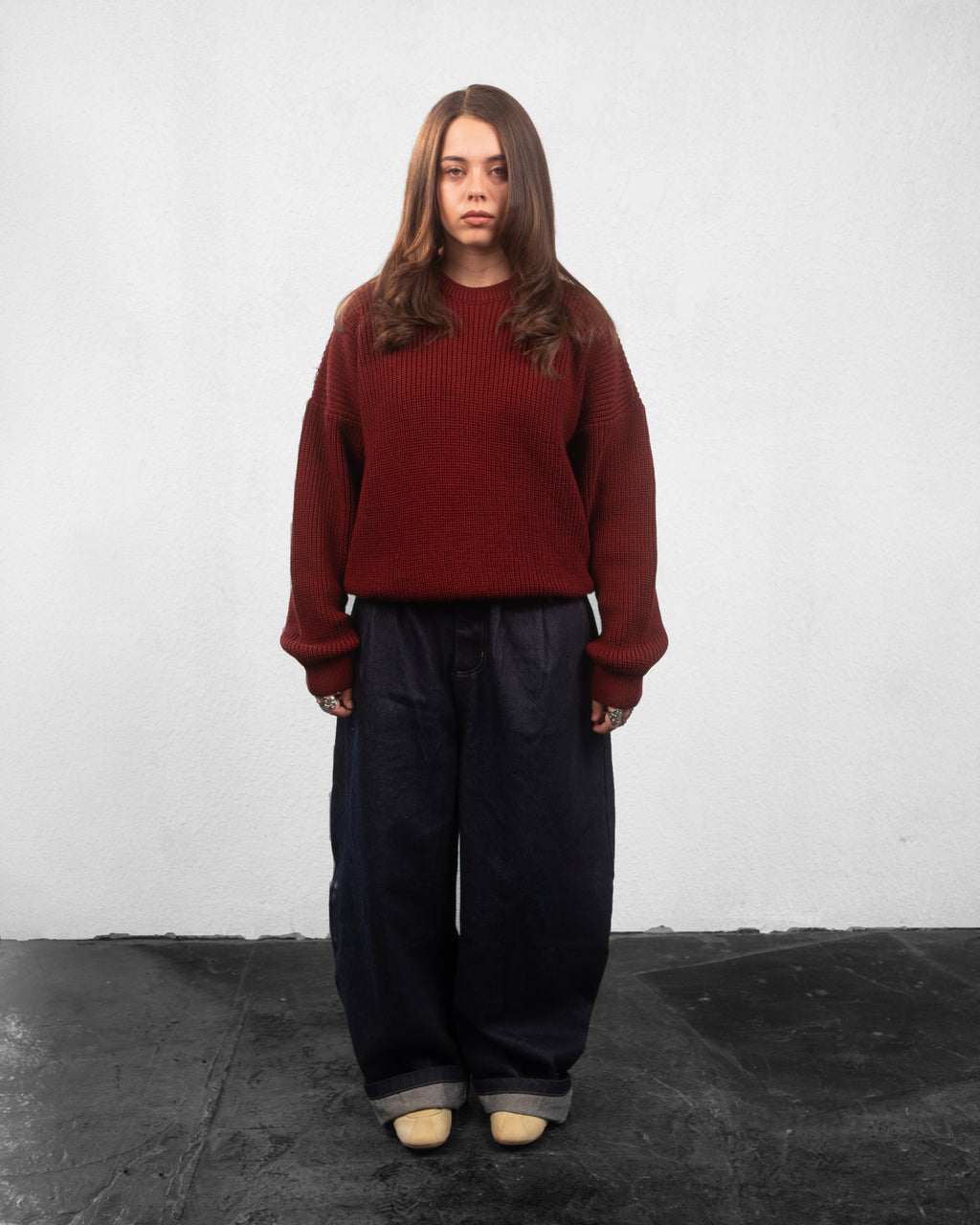 knitted sweater - Burgundy