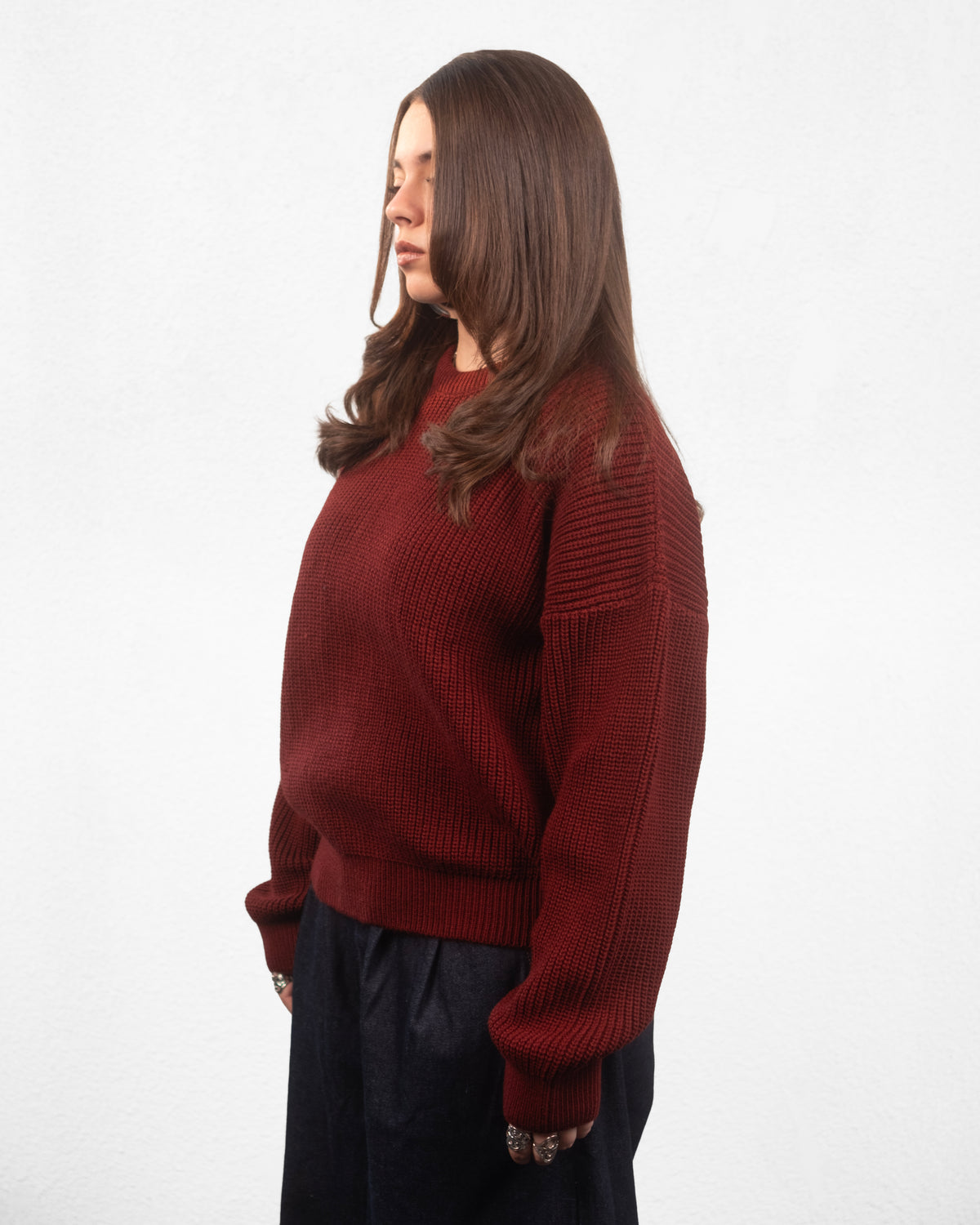 knitted sweater - Burgundy