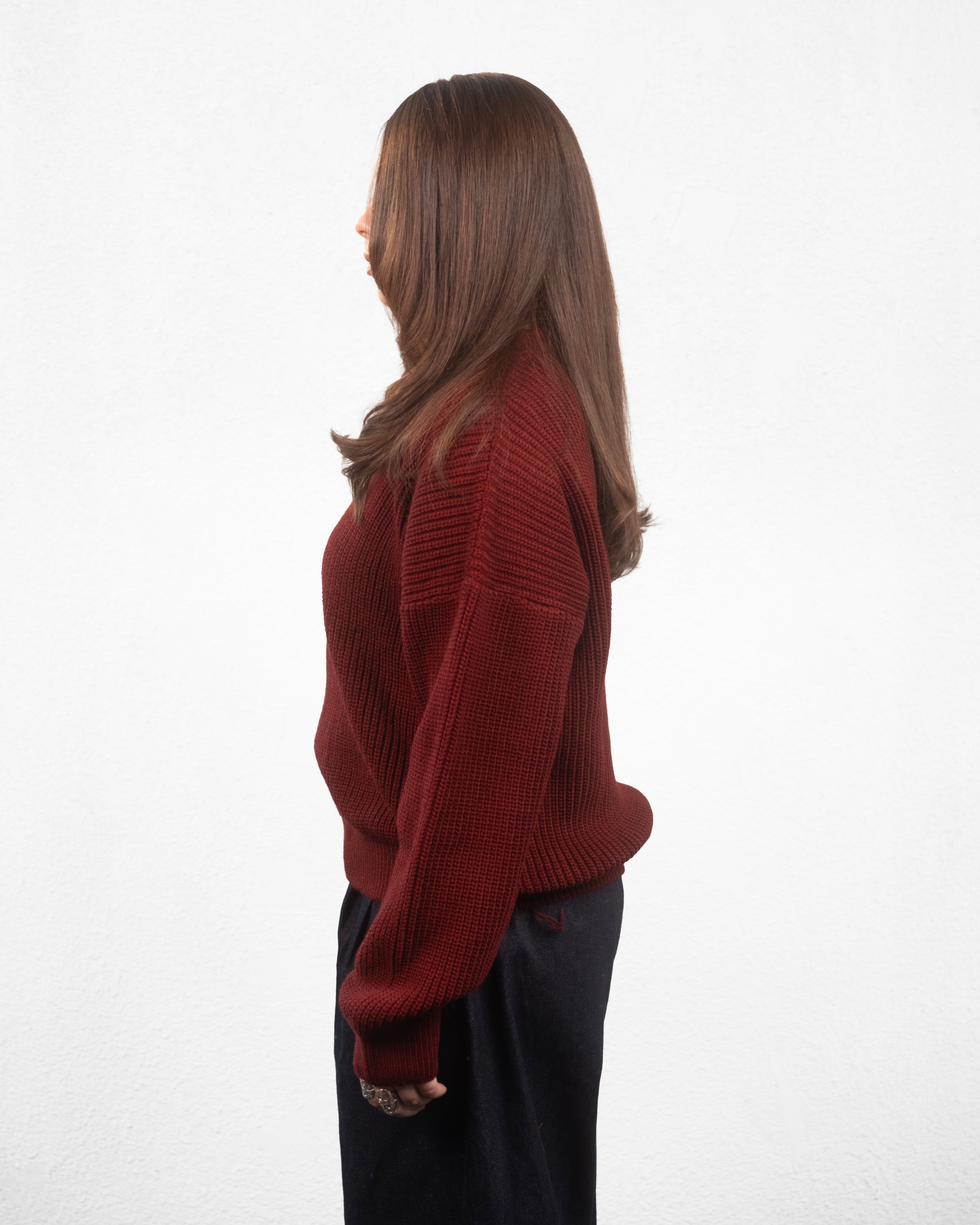knitted sweater - Burgundy