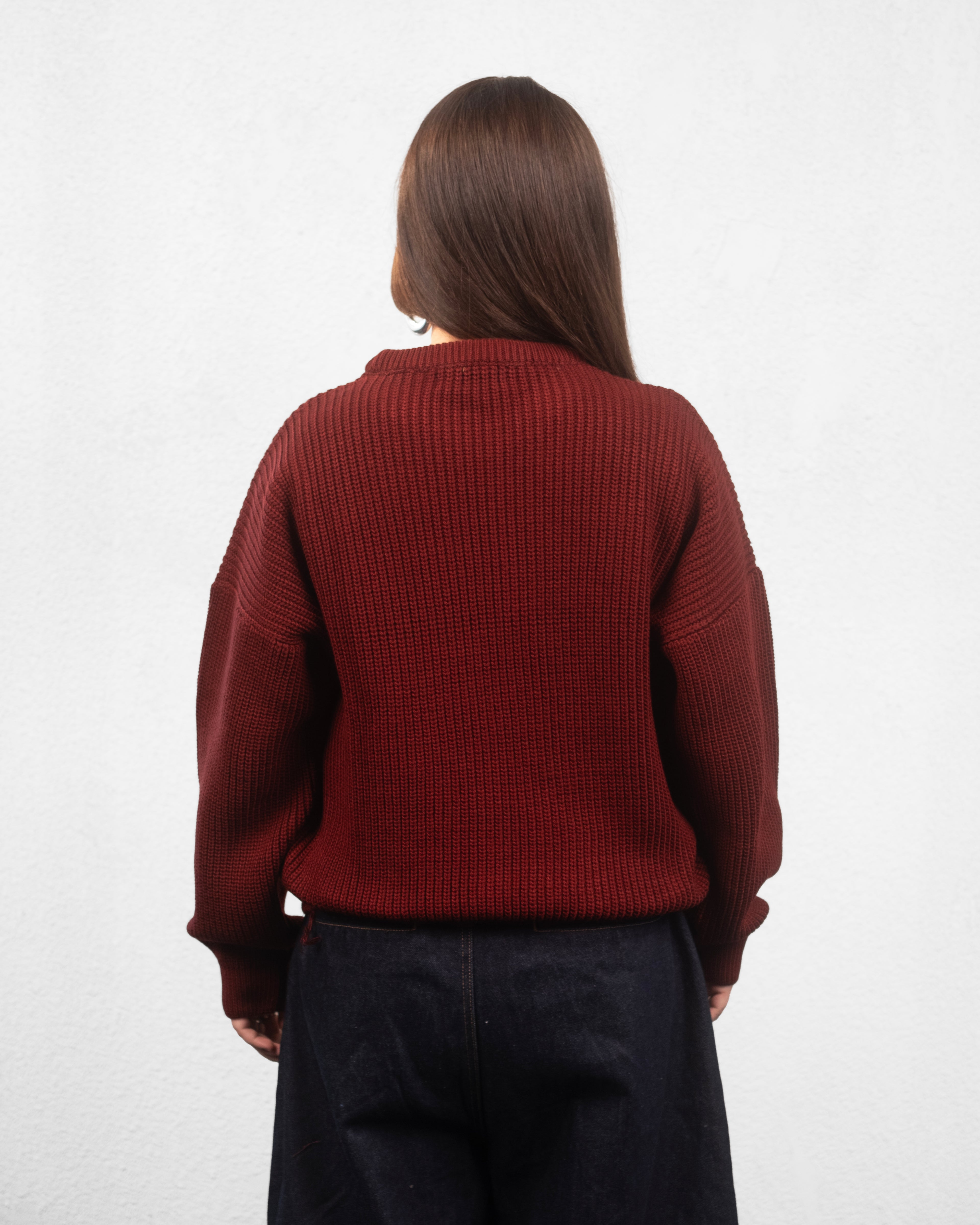 knitted sweater - Burgundy