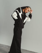 Black Flame Zipper Hoodie