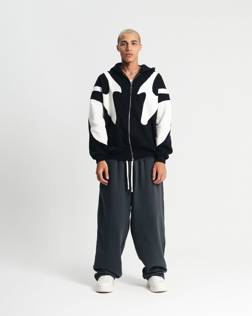 Black Flame Zipper Hoodie