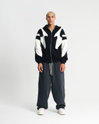 Black Flame Zipper Hoodie