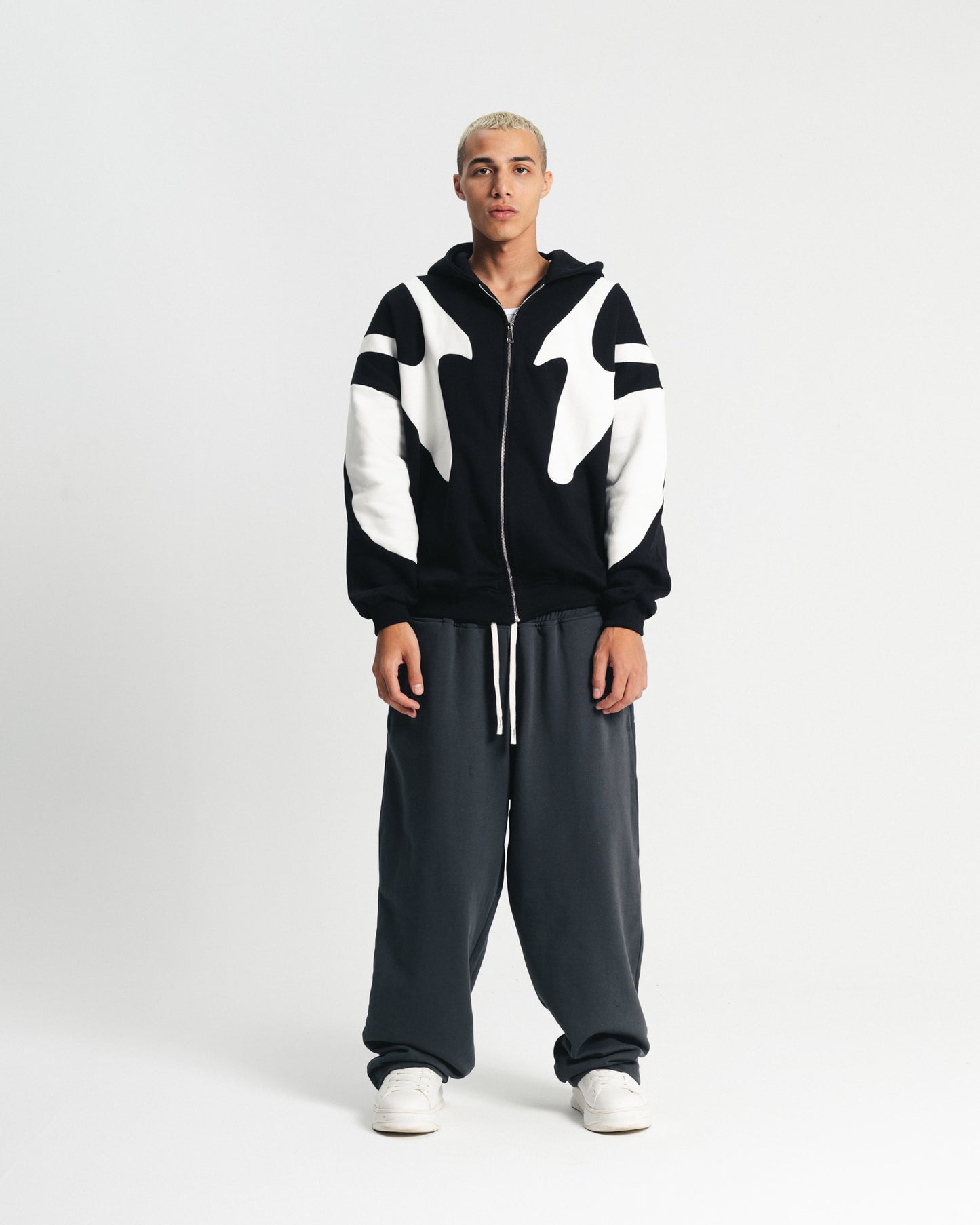 Black Flame Zipper Hoodie