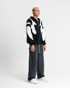 Black Flame Zipper Hoodie