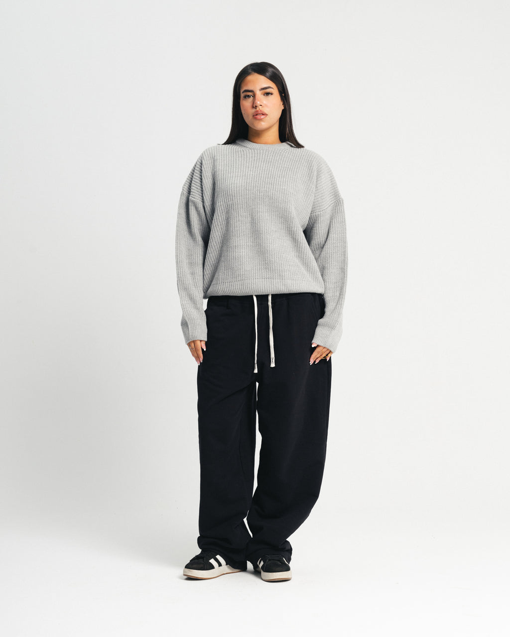 knitted sweater - gray