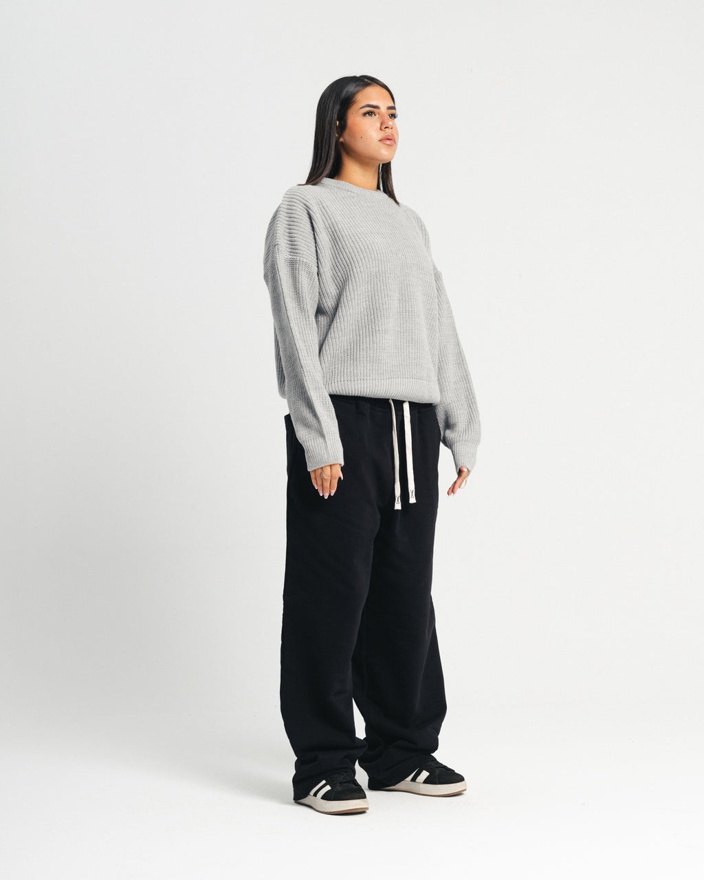 knitted sweater - gray