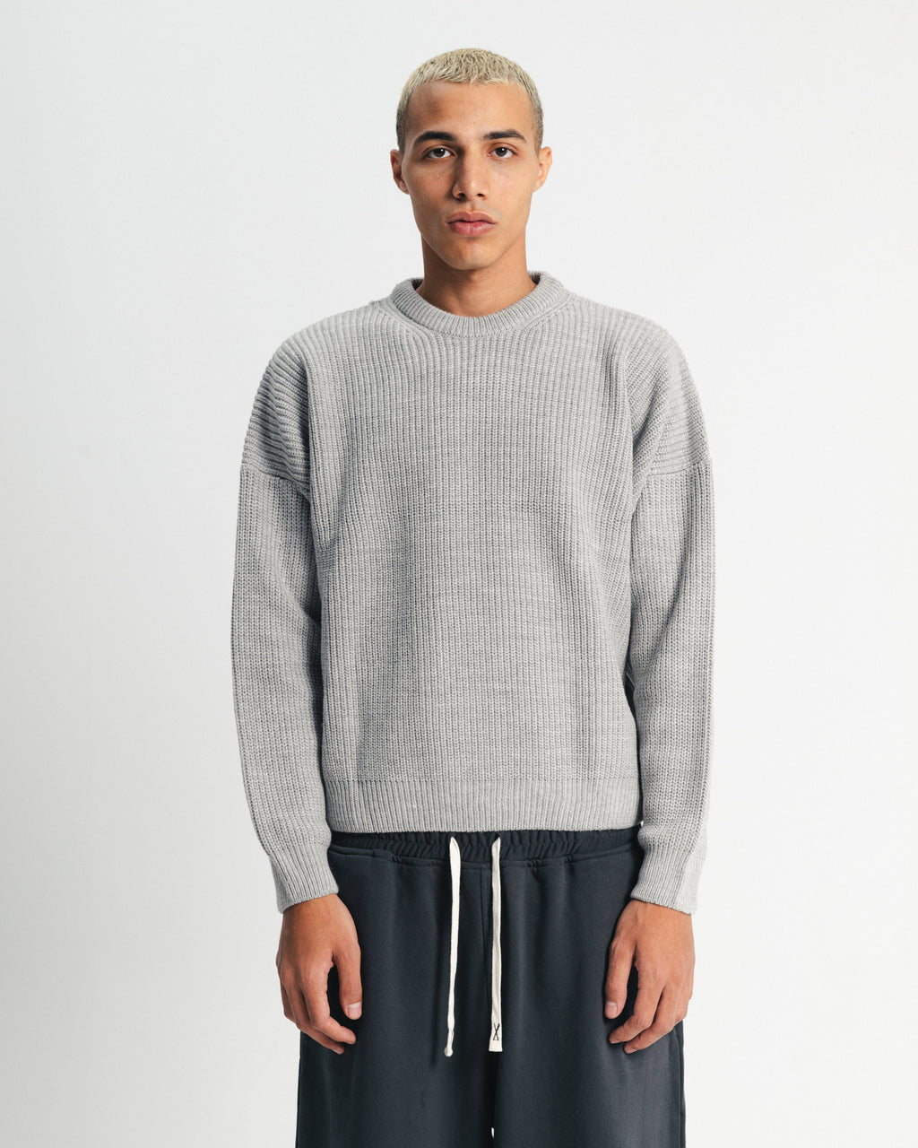knitted sweater - gray