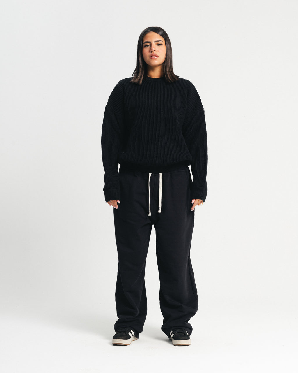 knitted sweater - black