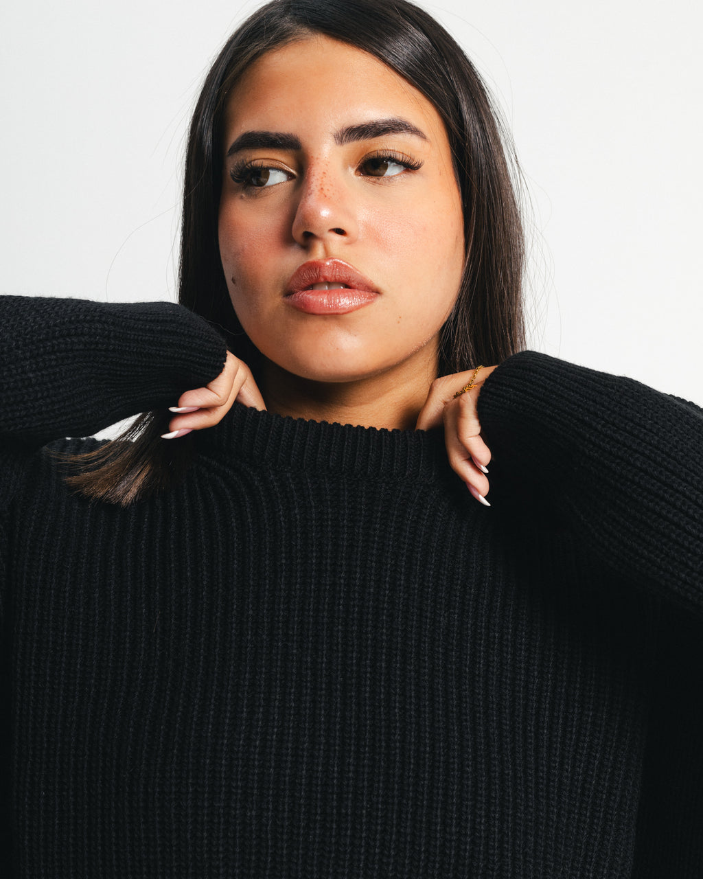 knitted sweater - black