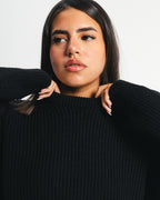 knitted sweater - black