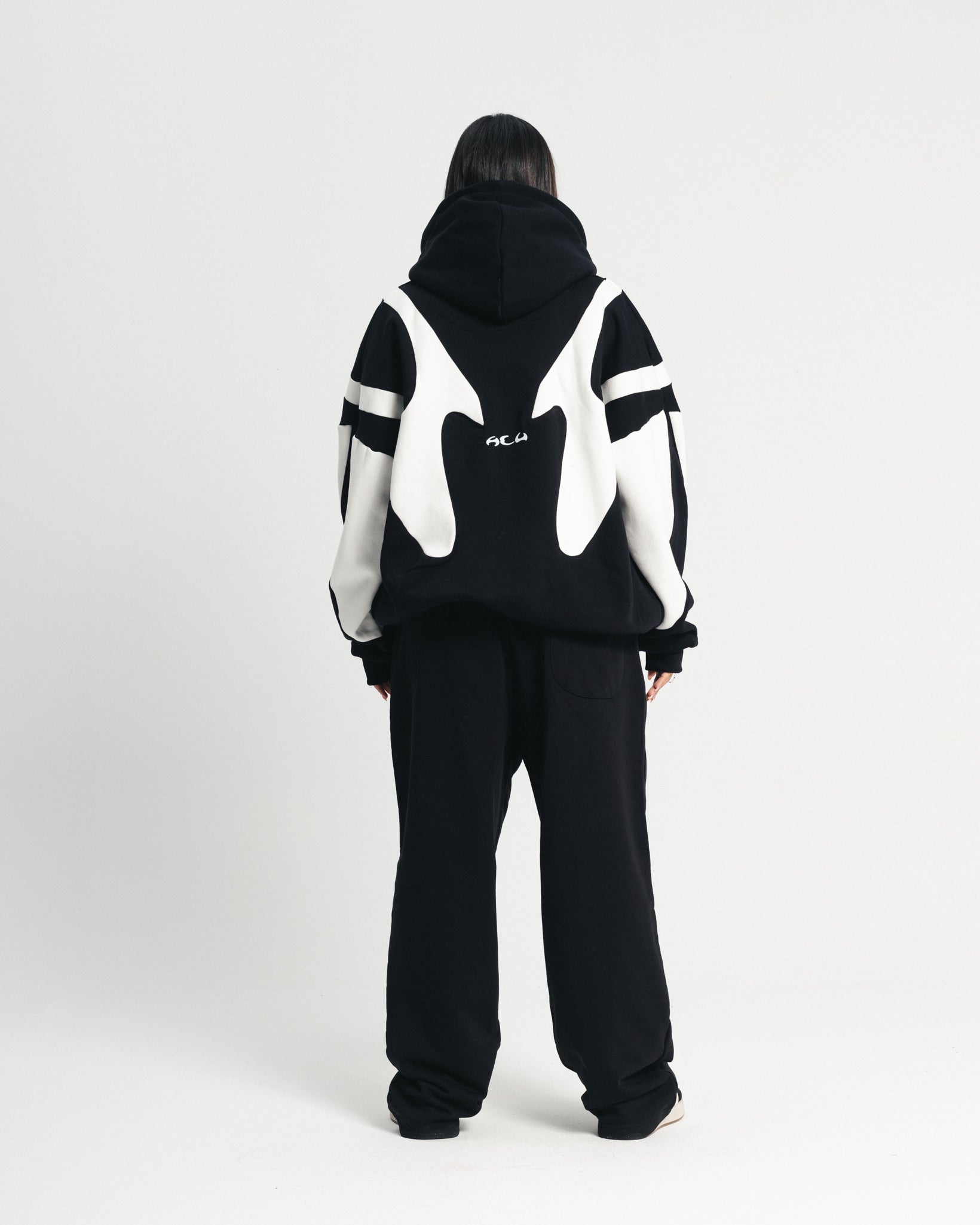 Black Flame Zipper Hoodie