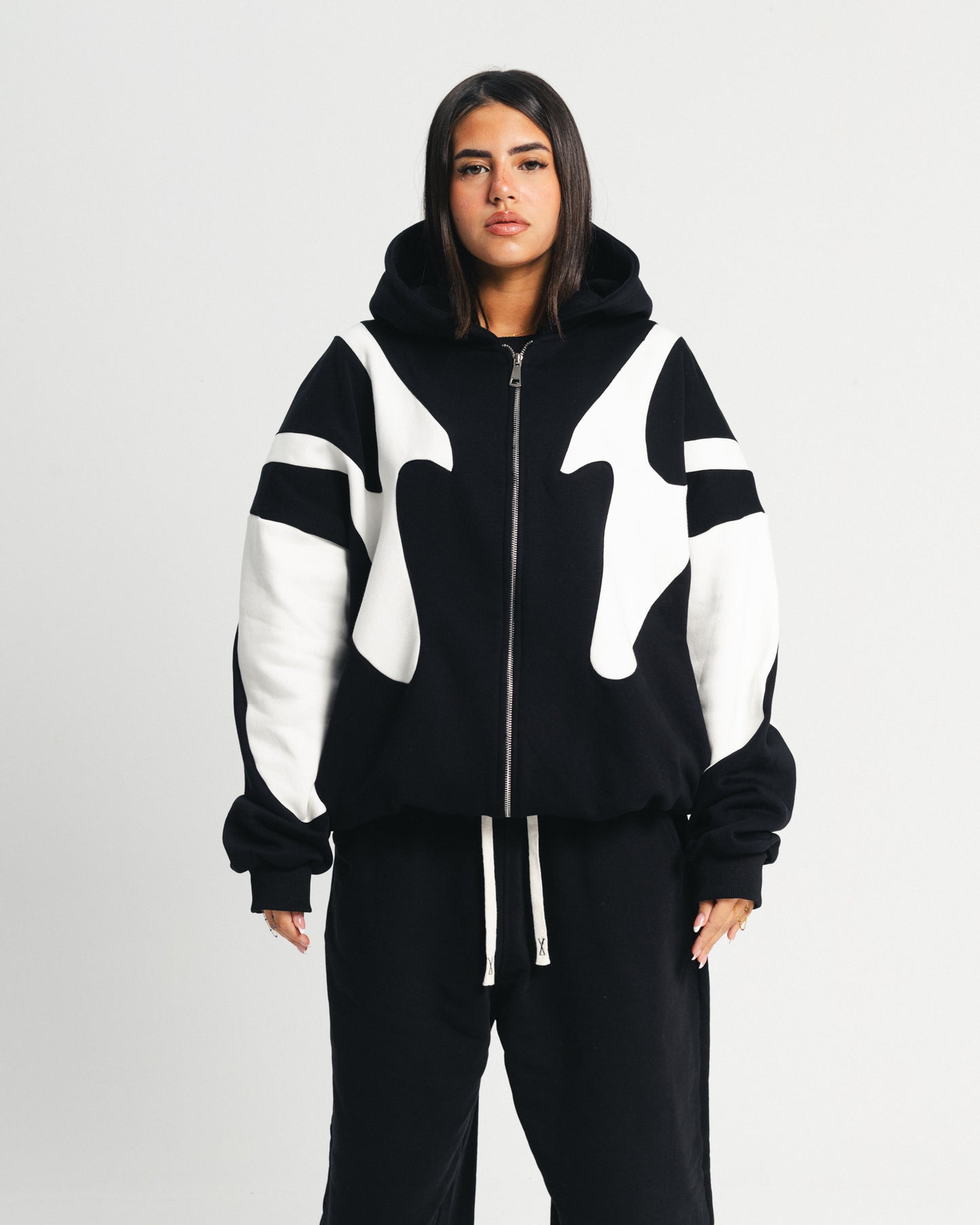 Black Flame Zipper Hoodie