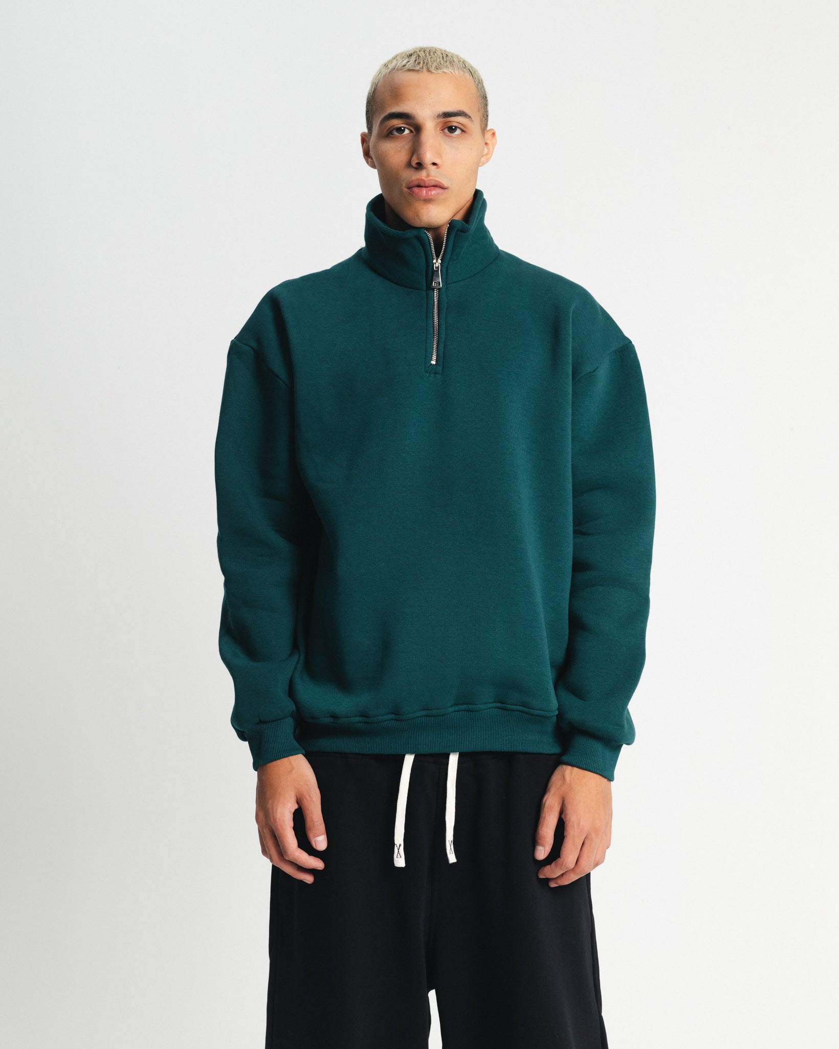 Olive Quarter-Zip