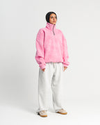 QUARTER-ZIP SWEATSHIRT Pink Washed