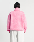 QUARTER-ZIP SWEATSHIRT Pink Washed