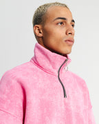 QUARTER-ZIP SWEATSHIRT Pink Washed