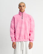 QUARTER-ZIP SWEATSHIRT Pink Washed