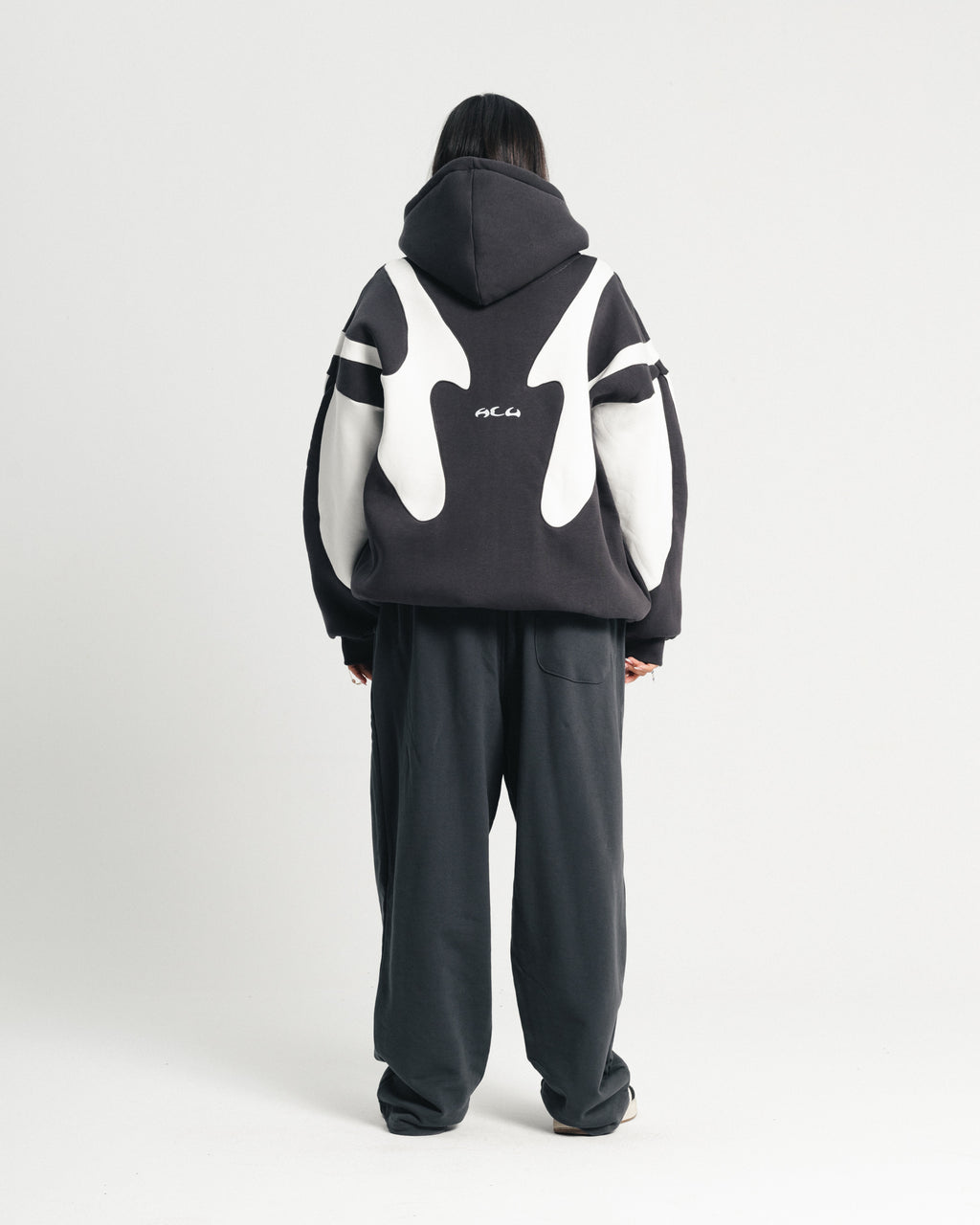 Iron Grey Flame Zipper Hoodie