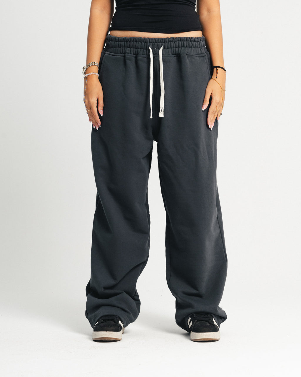 wide leg sweatpants - Iron gray