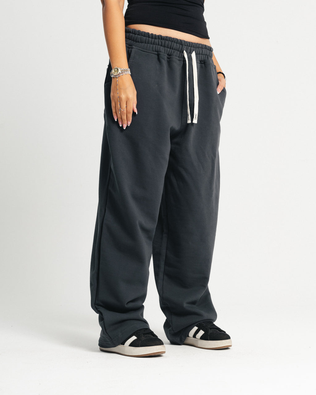 wide leg sweatpants - Iron gray