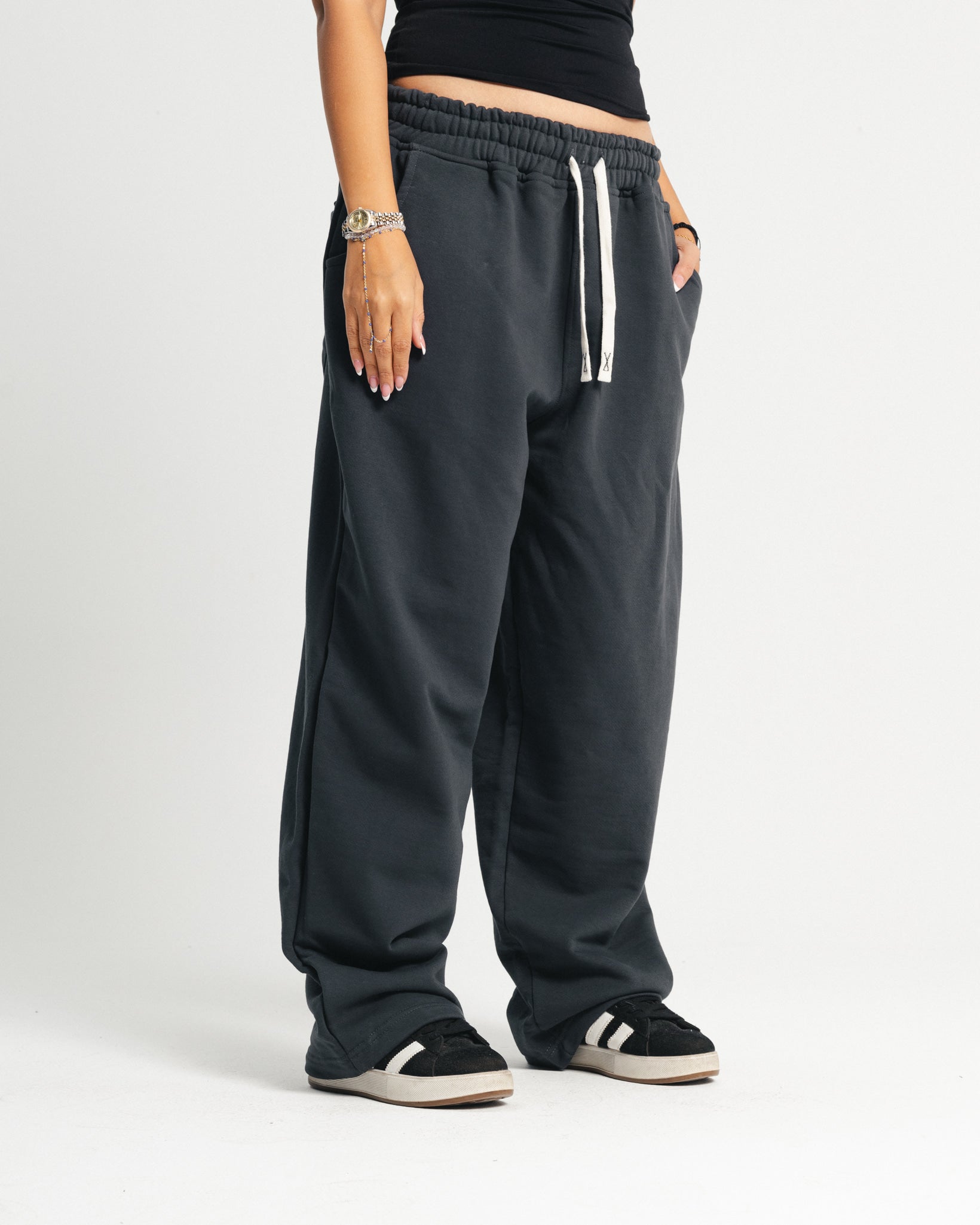 wide leg sweatpants - Iron gray