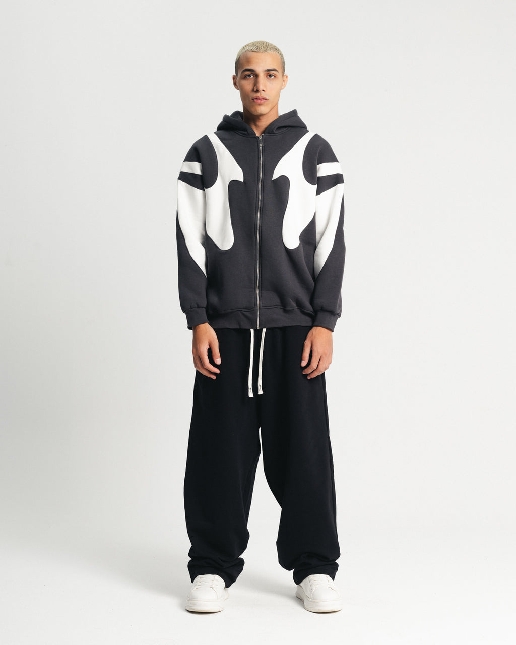 Iron Grey Flame Zipper Hoodie