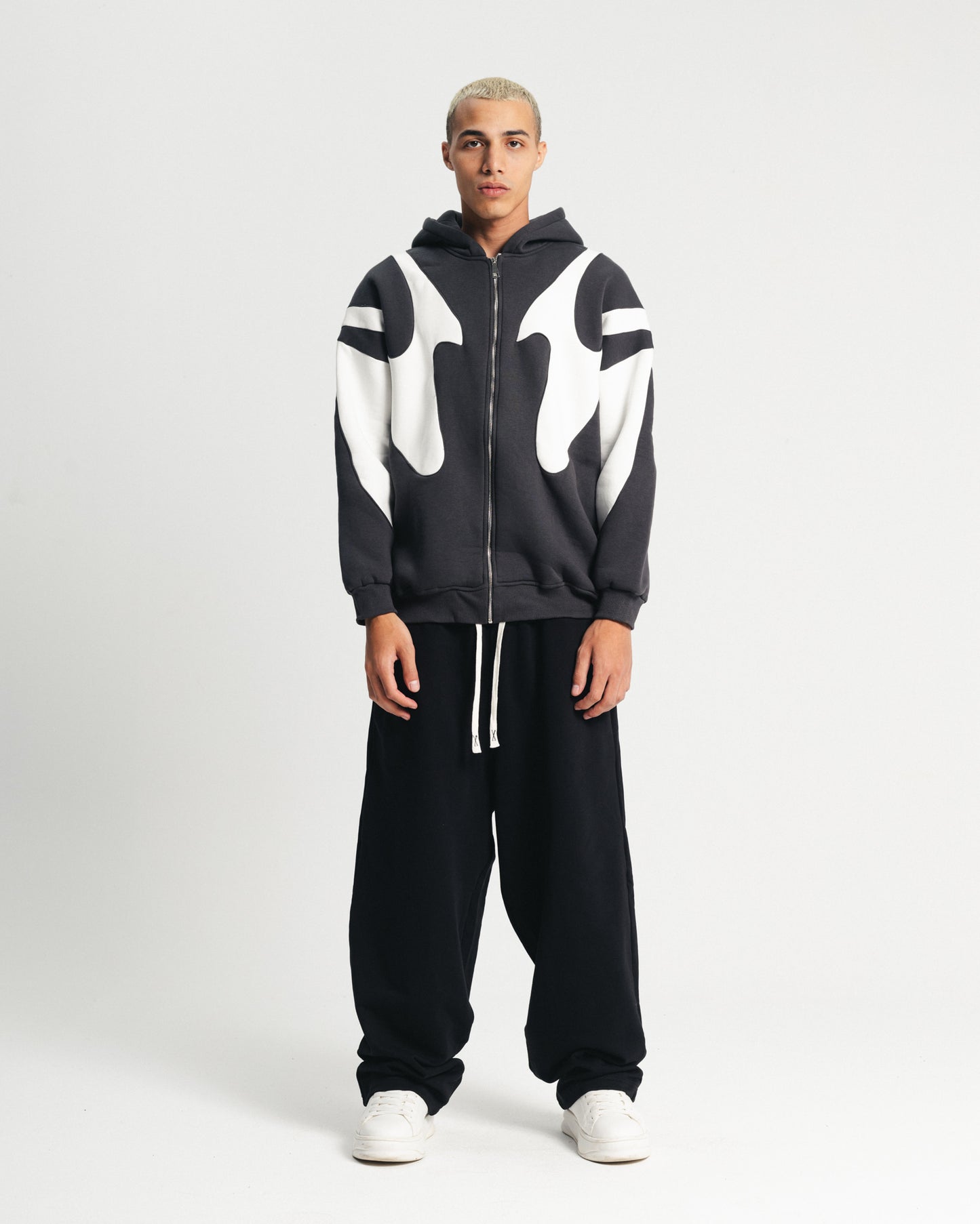 Iron Grey Flame Zipper Hoodie