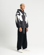 Iron Grey Flame Zipper Hoodie