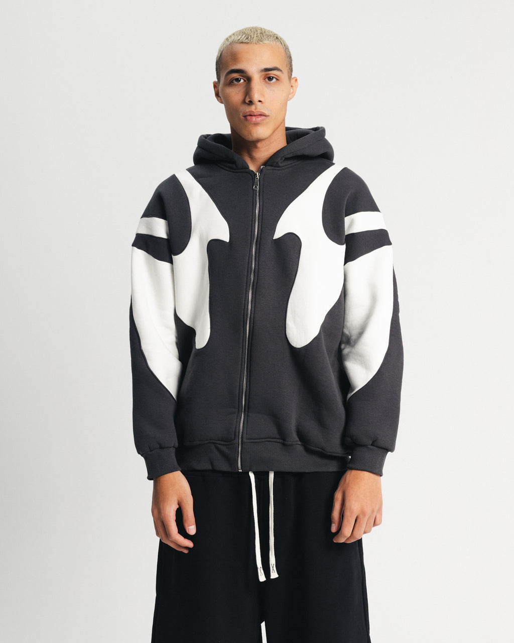 Iron Grey Flame Zipper Hoodie