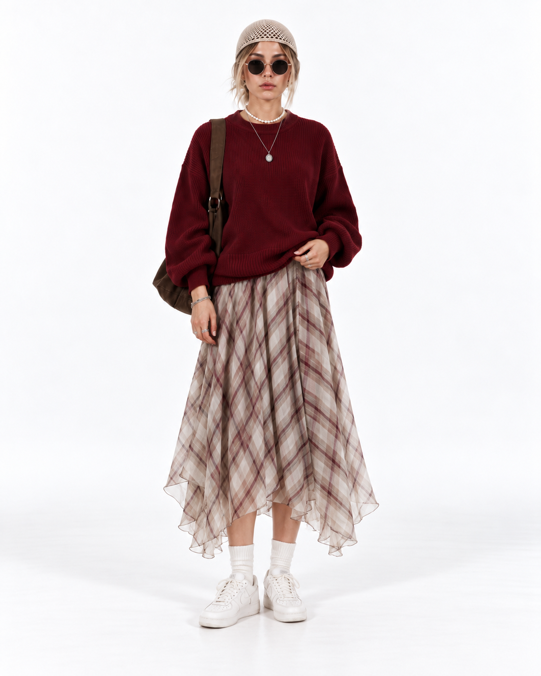 knitted sweater - Burgundy