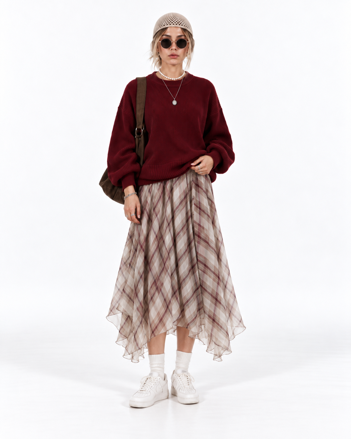 knitted sweater - Burgundy