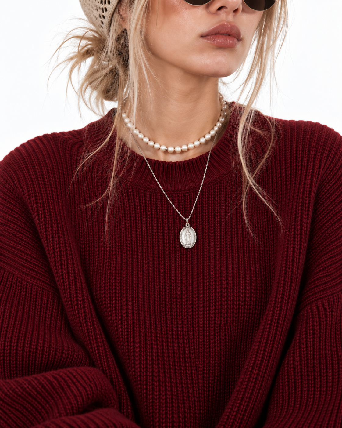 knitted sweater - Burgundy