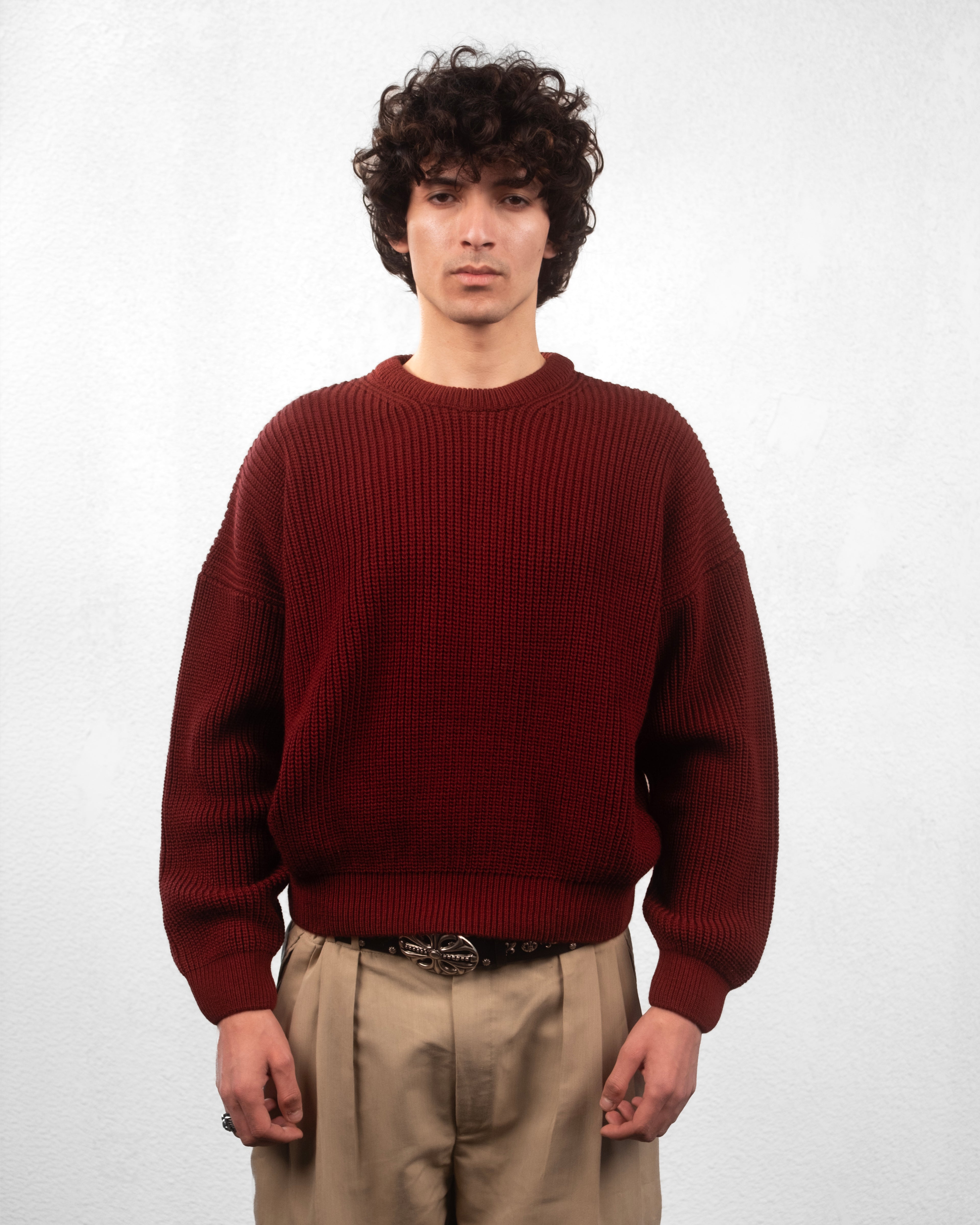 knitted sweater - Burgundy