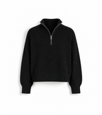 ALG Half-Zip Knit Sweater — Black on a white studio background