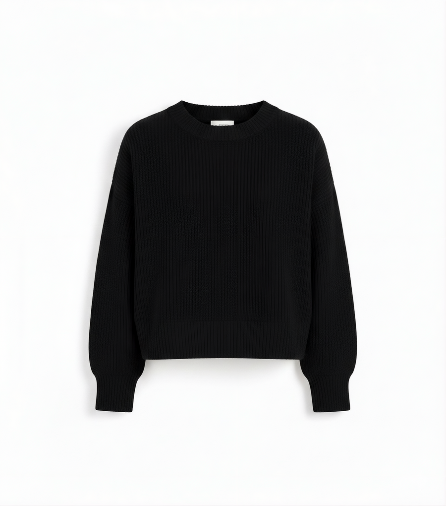 knitted sweater - black