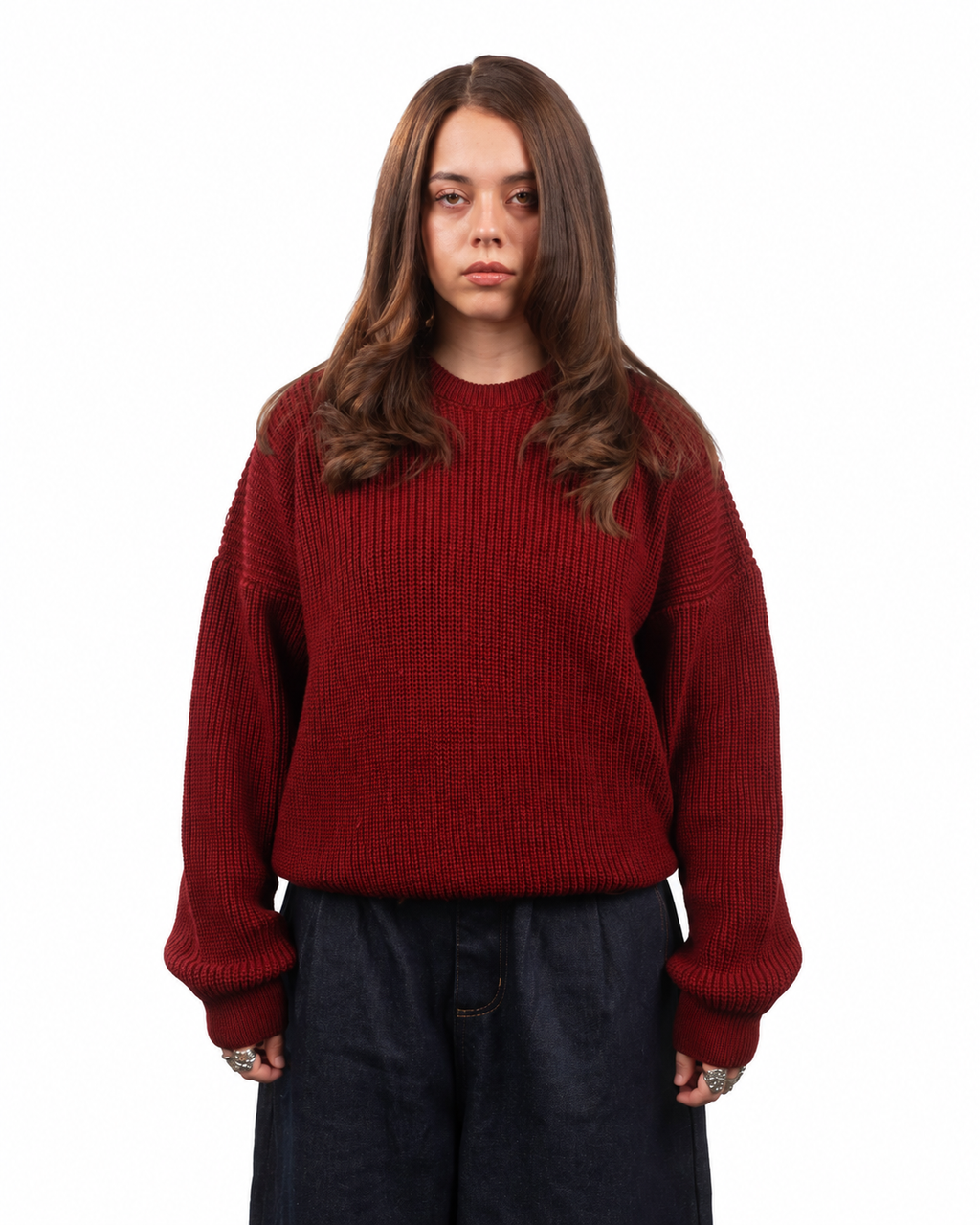 knitted sweater - Burgundy