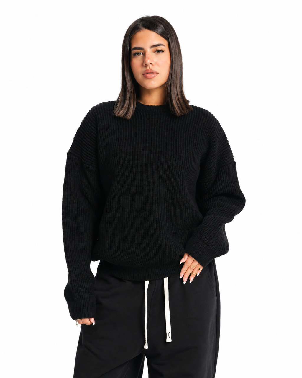 knitted sweater - black