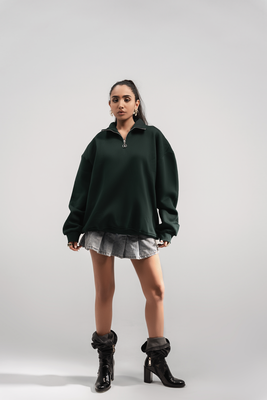 Olive Quarter-Zip