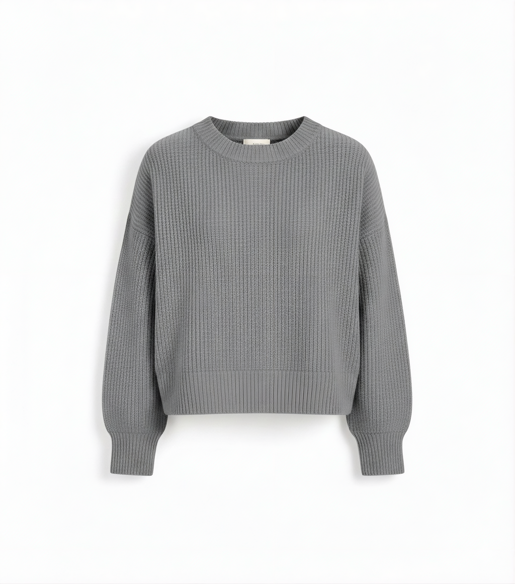 knitted sweater - gray