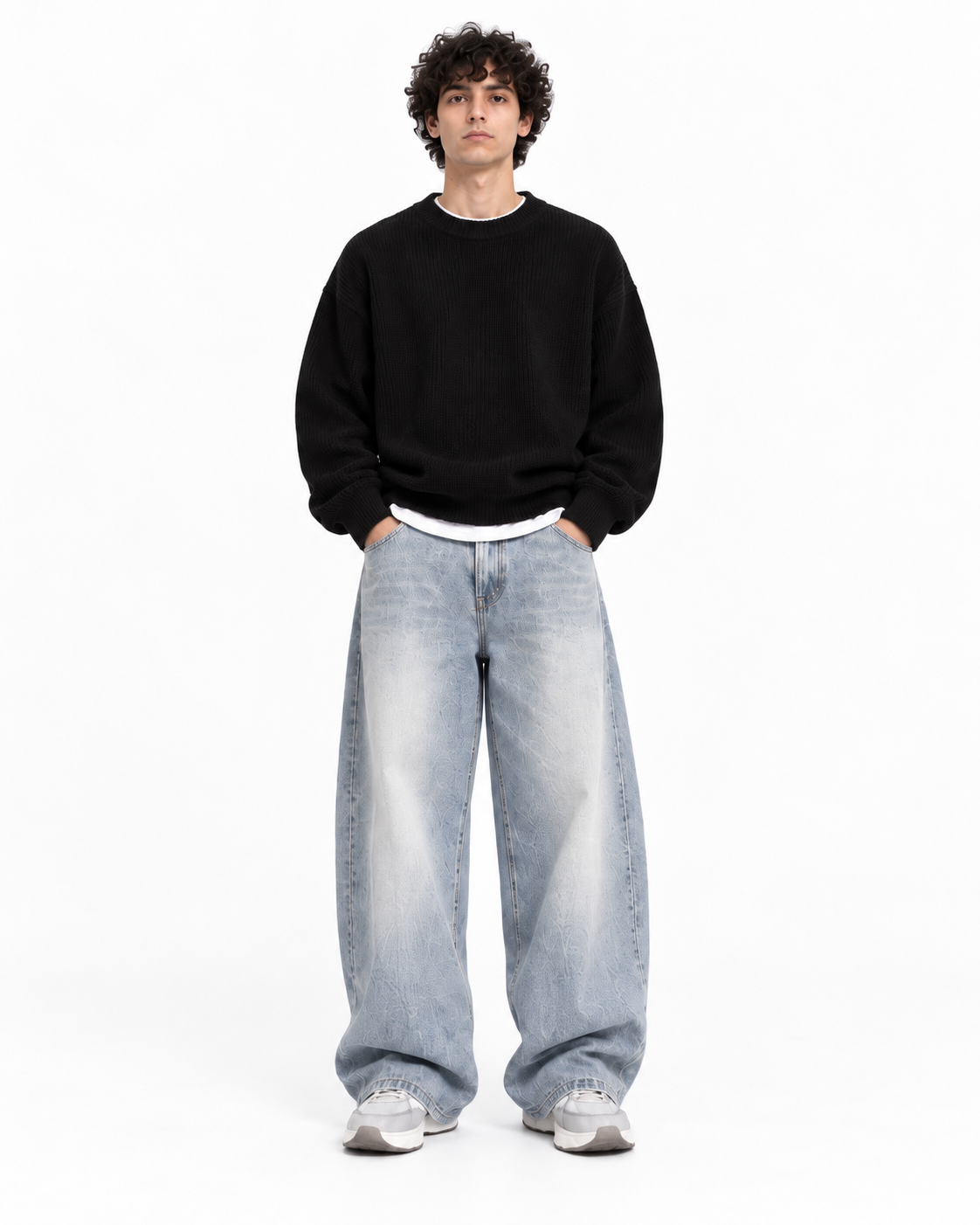 knitted sweater - black