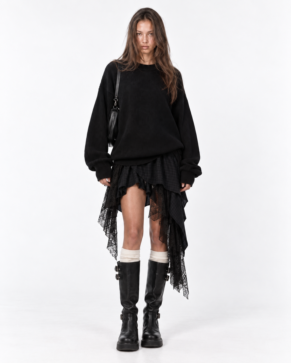 knitted sweater - black