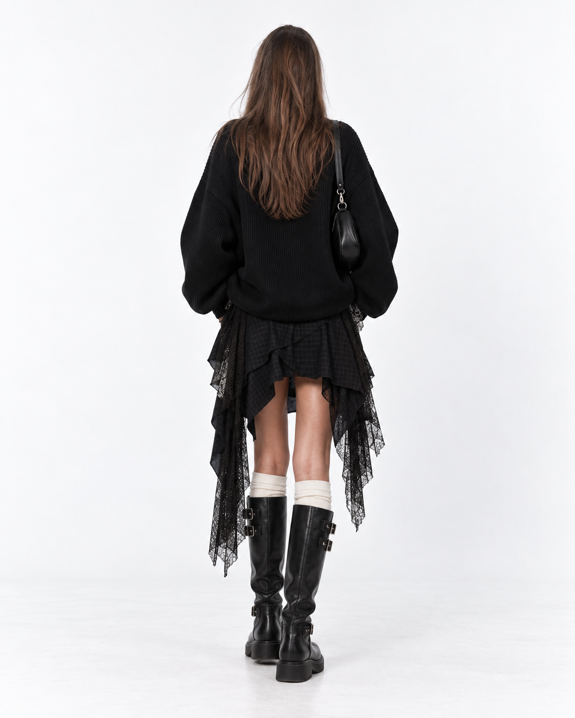 knitted sweater - black