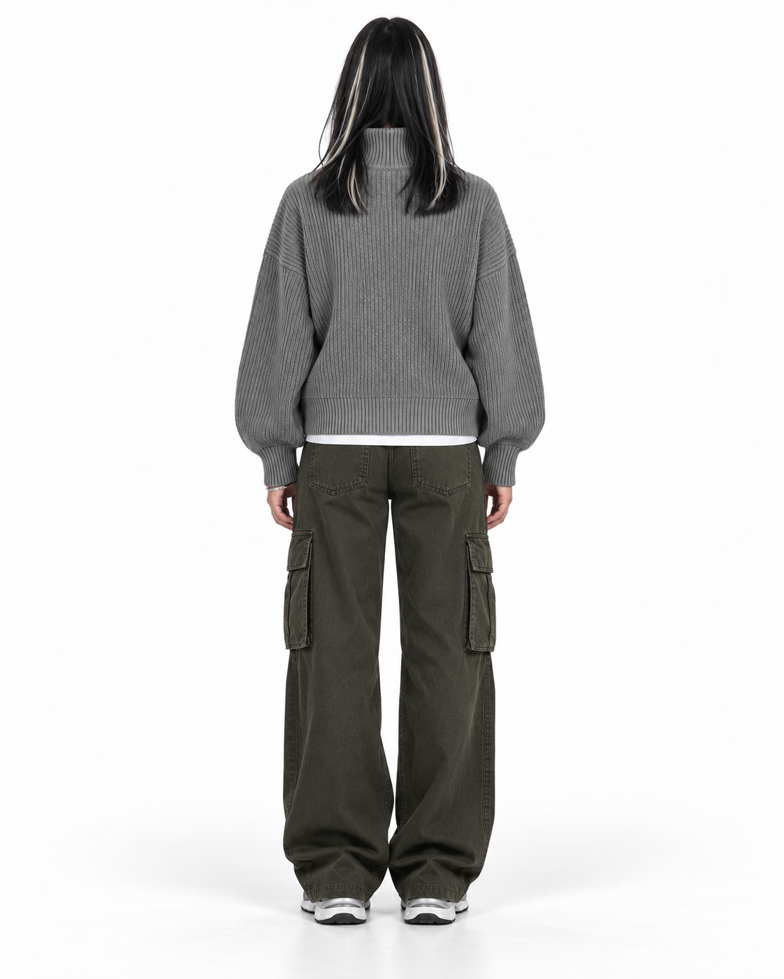Half-Zip Knit Sweater — Grey