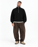 Half-Zip Knit Sweater — Black
