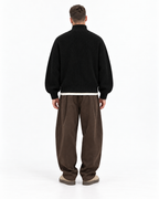 Half-Zip Knit Sweater — Black