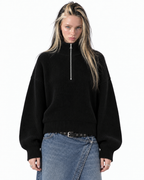 Half-Zip Knit Sweater — Black